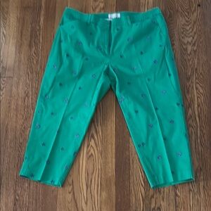 Green Bottoms with Blue Accents